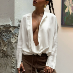 Deep V Long Sleeve Shirt