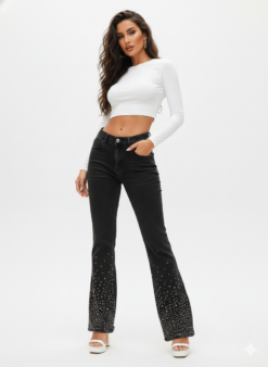 Elastic Long Bell Bottom Pants