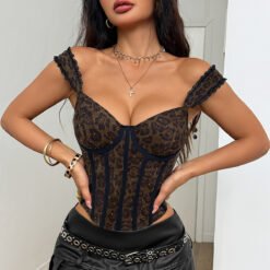 Leopard Print Lace Top